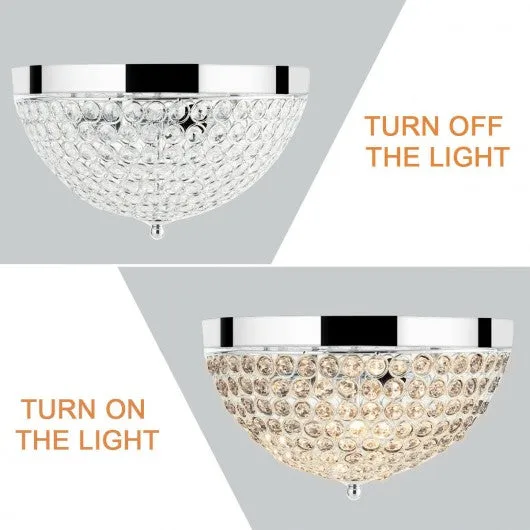 3 Lights Living Room Crystal Ceiling Light Fixture