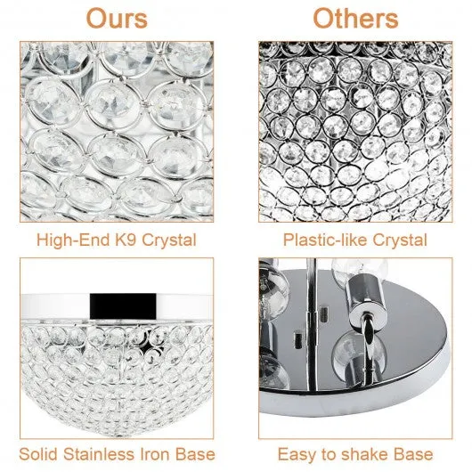 3 Lights Living Room Crystal Ceiling Light Fixture