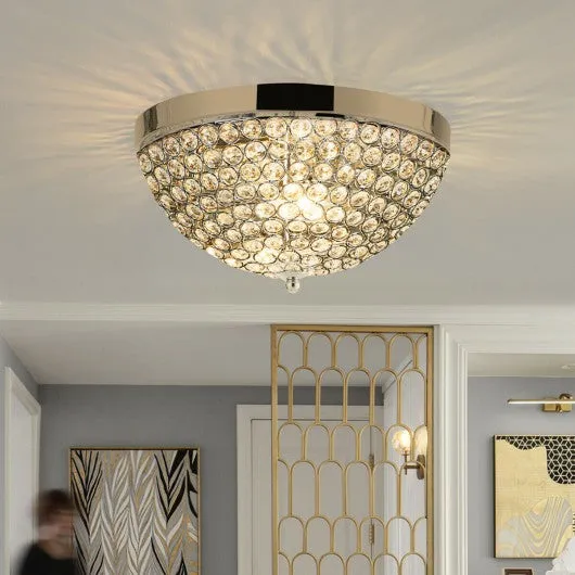 3 Lights Living Room Crystal Ceiling Light Fixture