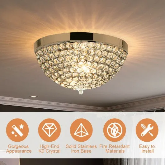 3 Lights Living Room Crystal Ceiling Light Fixture