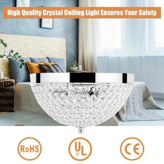 3 Lights Living Room Crystal Ceiling Light Fixture