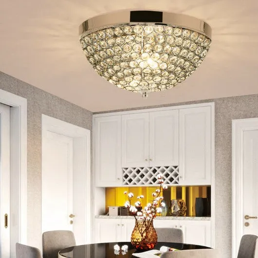 3 Lights Living Room Crystal Ceiling Light Fixture