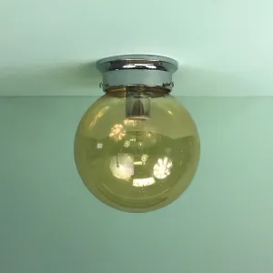 8" Amber Globe Flush Mount