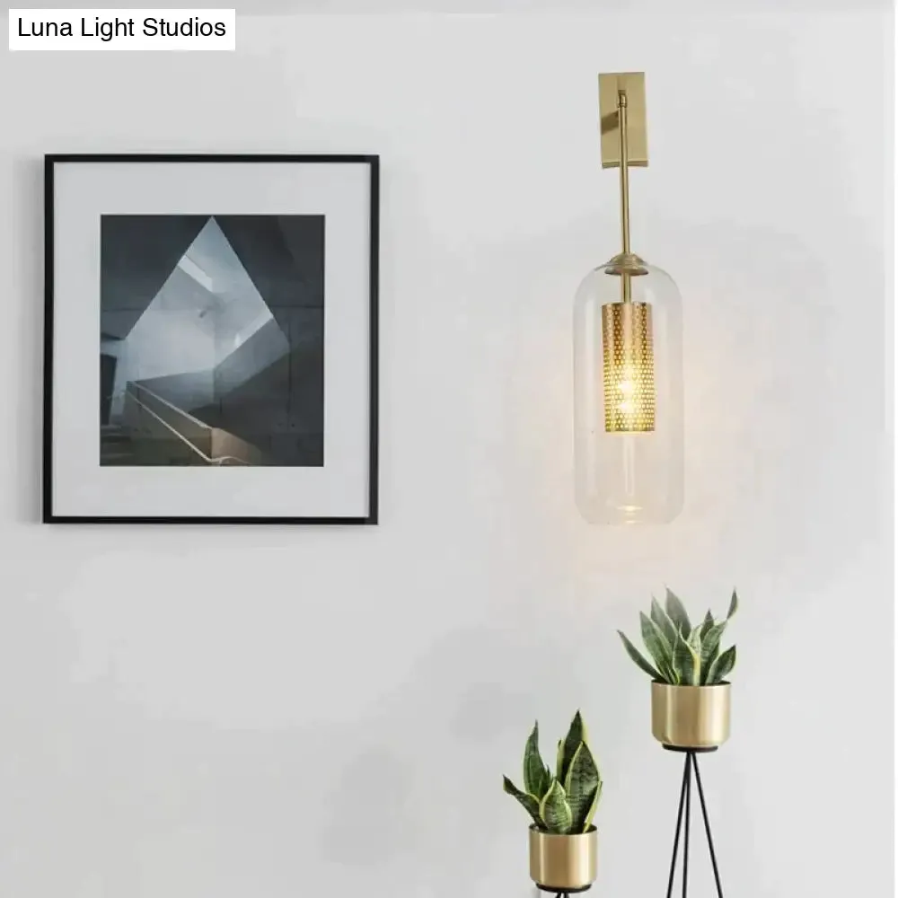 All Copper Wall Lamp Post Modern Simple Nordic Bedroom Wall Lamp Bedside Light Luxury Creative Living Room TV Wall Lamp