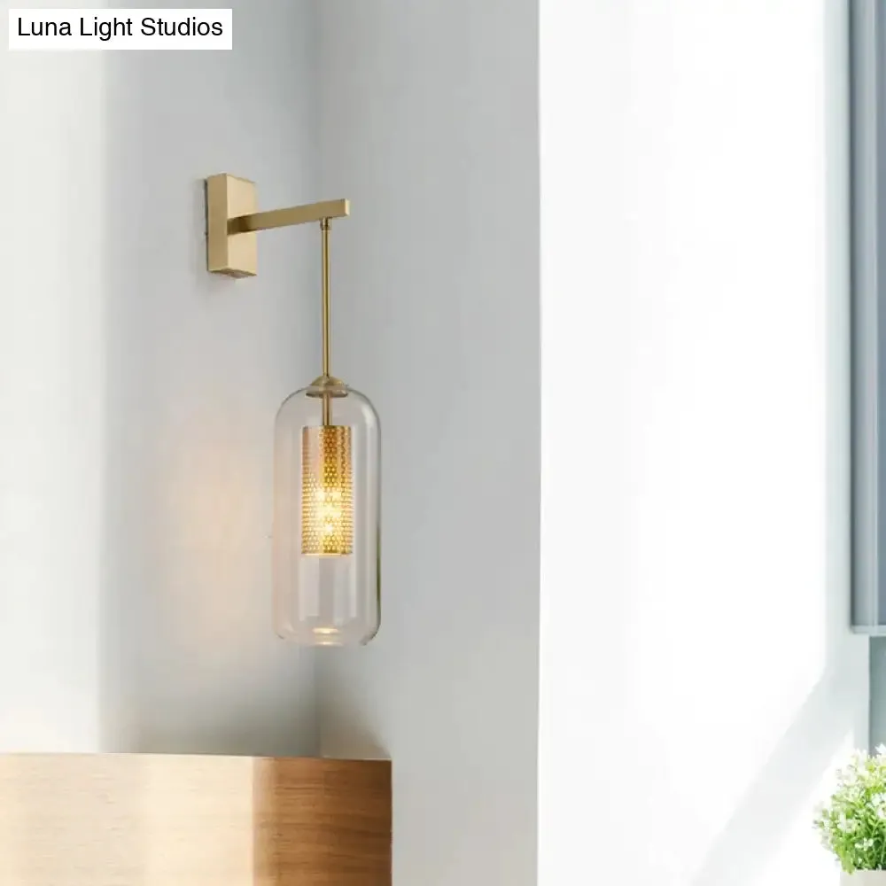 All Copper Wall Lamp Post Modern Simple Nordic Bedroom Wall Lamp Bedside Light Luxury Creative Living Room TV Wall Lamp
