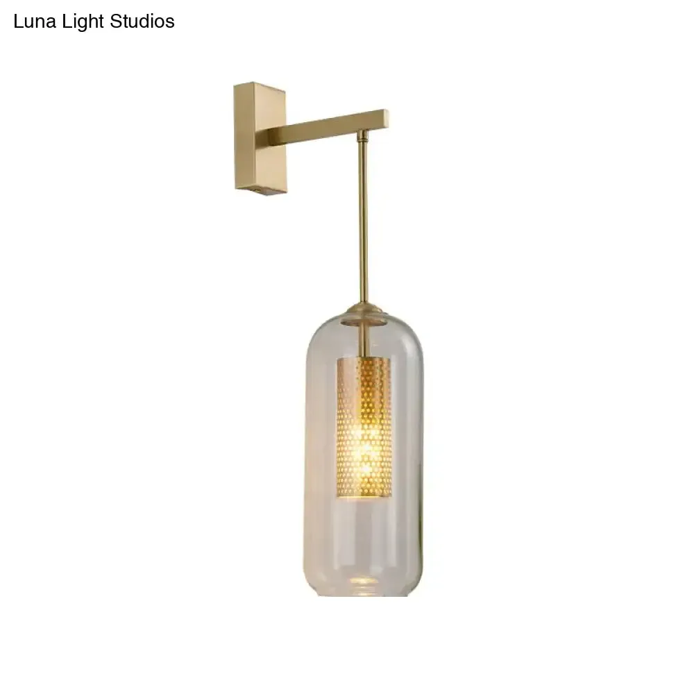 All Copper Wall Lamp Post Modern Simple Nordic Bedroom Wall Lamp Bedside Light Luxury Creative Living Room TV Wall Lamp