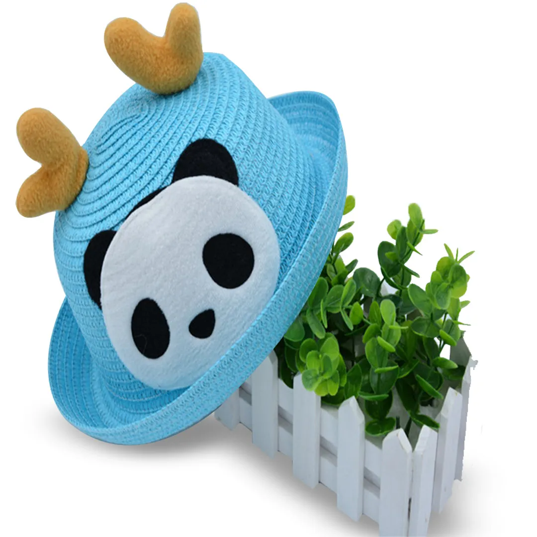 Babymoon Panda Baby Summer Spring Kids Cap with String | 2-8 Years | Blue