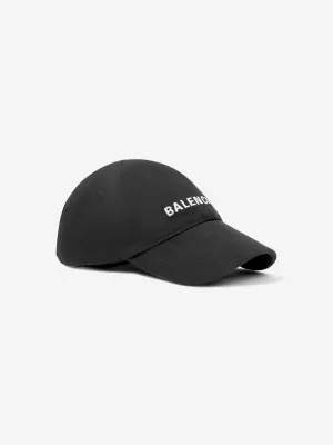 Balenciaga Kids Logo Cap in Black