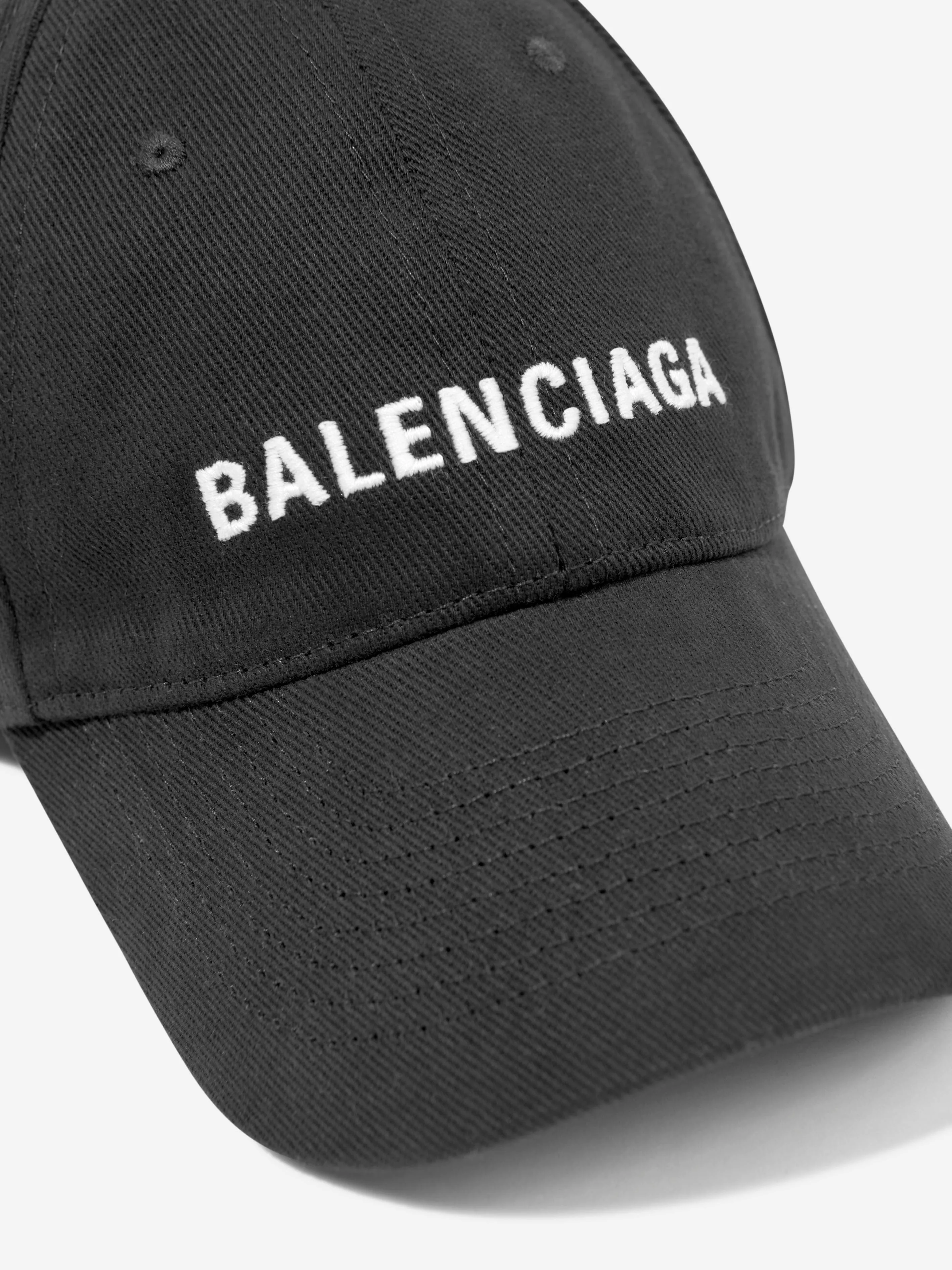 Balenciaga Kids Logo Cap in Black