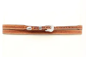 Belted Basketweave Leather Hatband