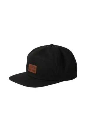 BRIXTON Woodburn MP Snapback Hat Black Vintage Wash