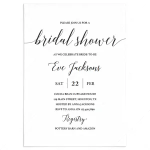Calligraphy Bridal Shower Invitation Template