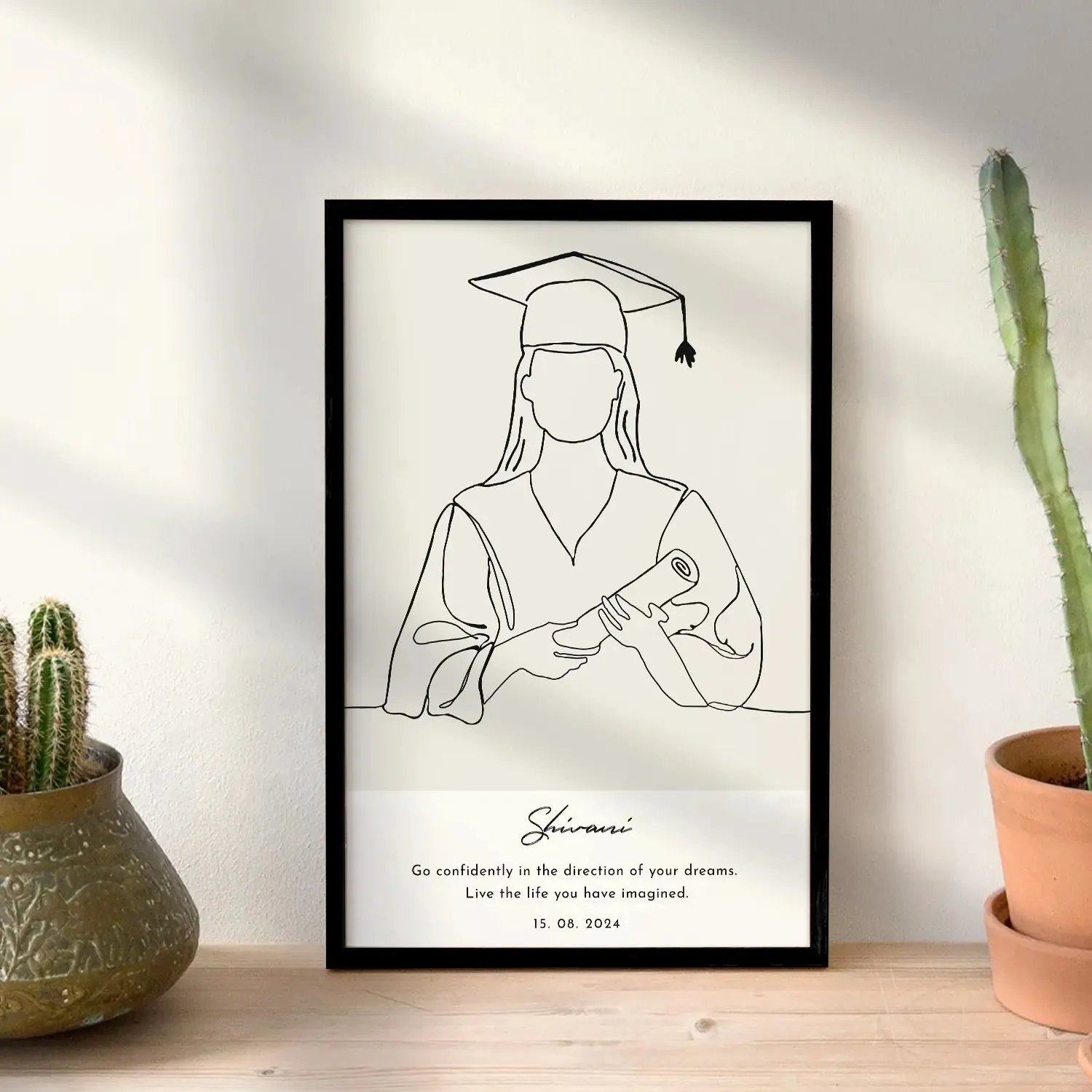 Celebrate Your Achievement - Female Line Art