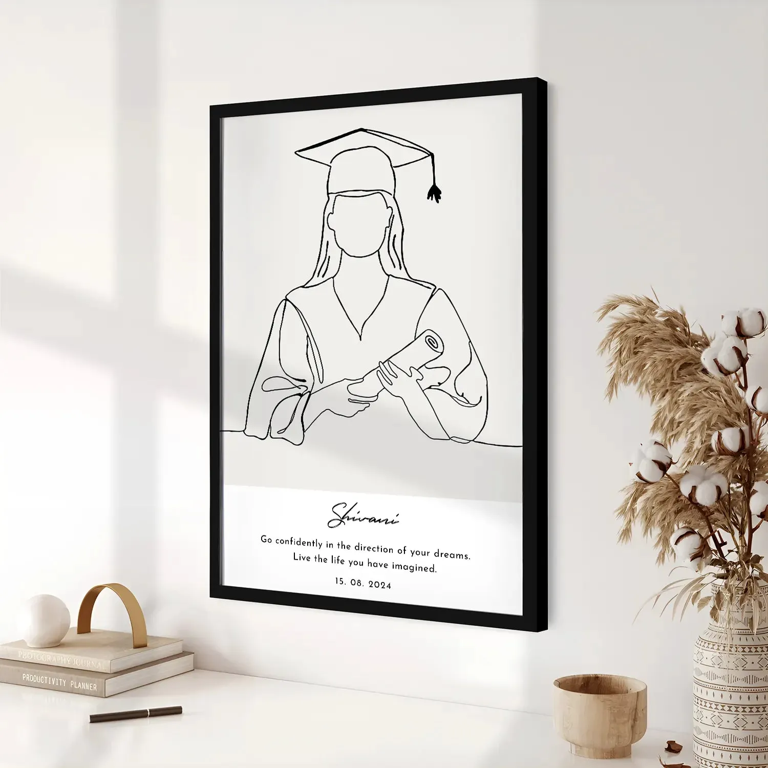 Celebrate Your Achievement - Female Line Art
