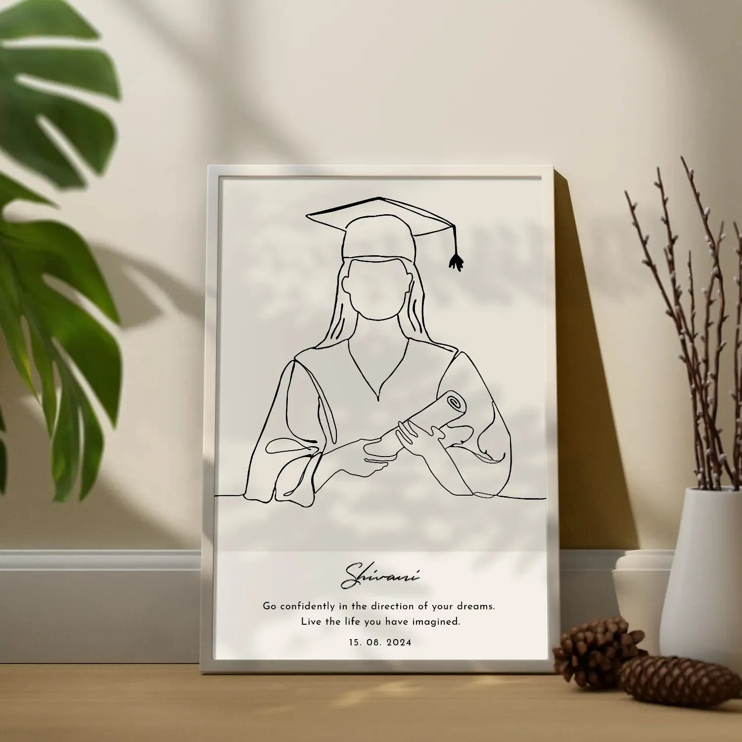 Celebrate Your Achievement - Female Line Art