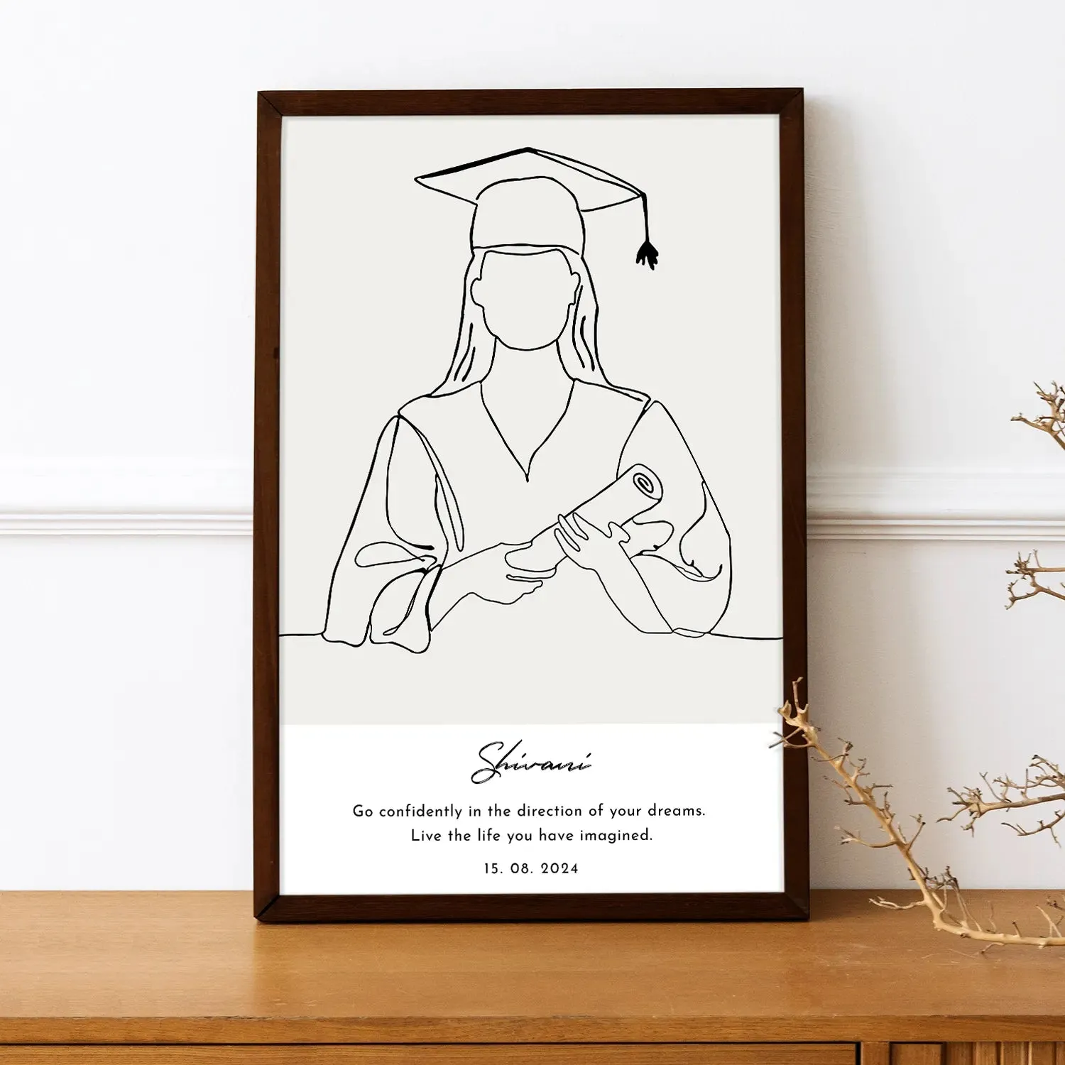 Celebrate Your Achievement - Female Line Art