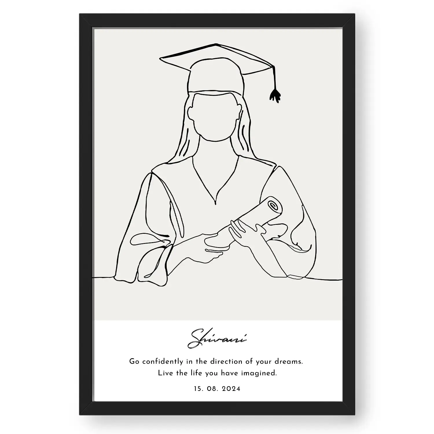 Celebrate Your Achievement - Female Line Art