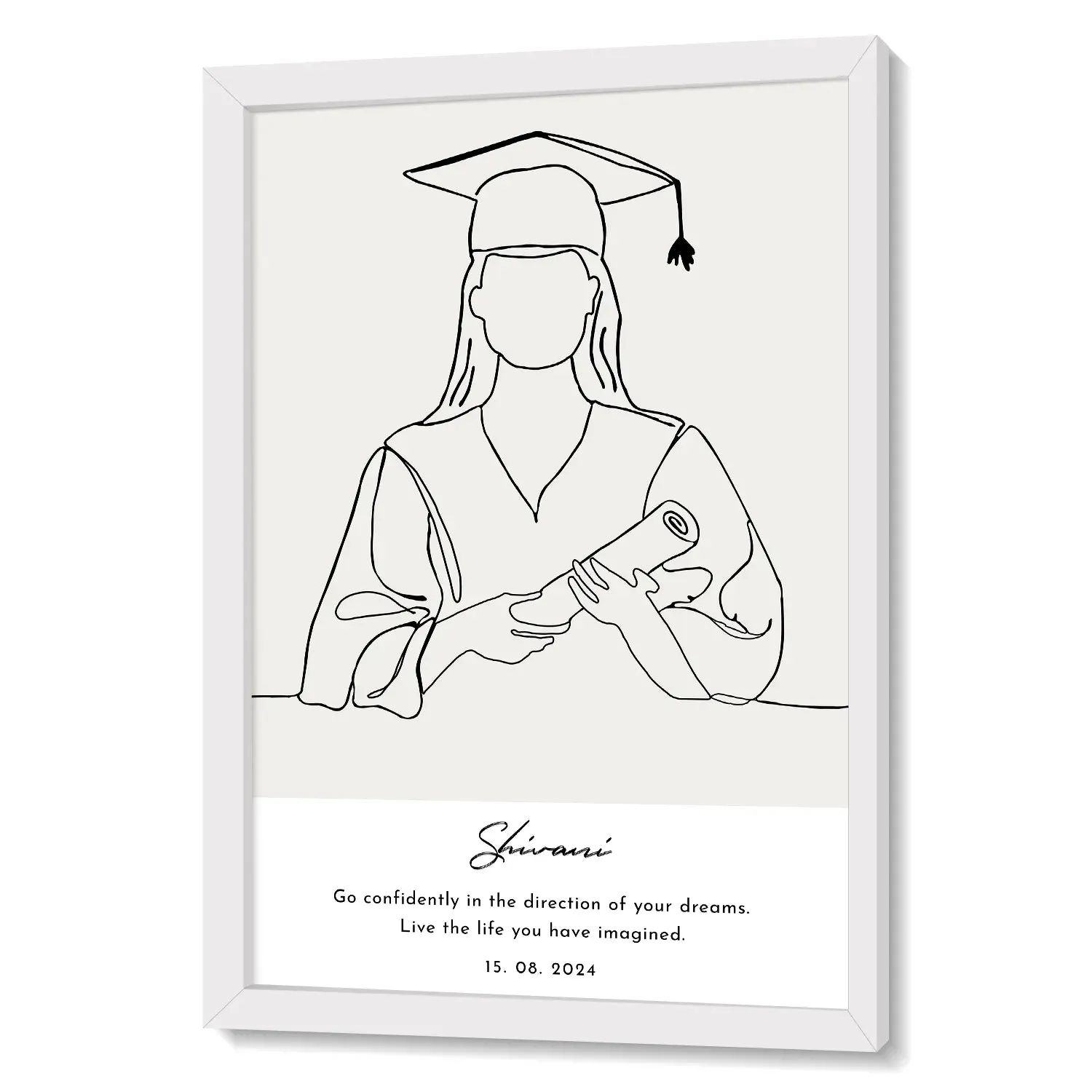 Celebrate Your Achievement - Female Line Art