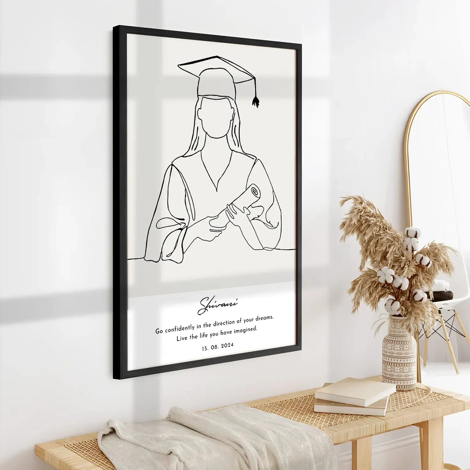 Celebrate Your Achievement - Female Line Art