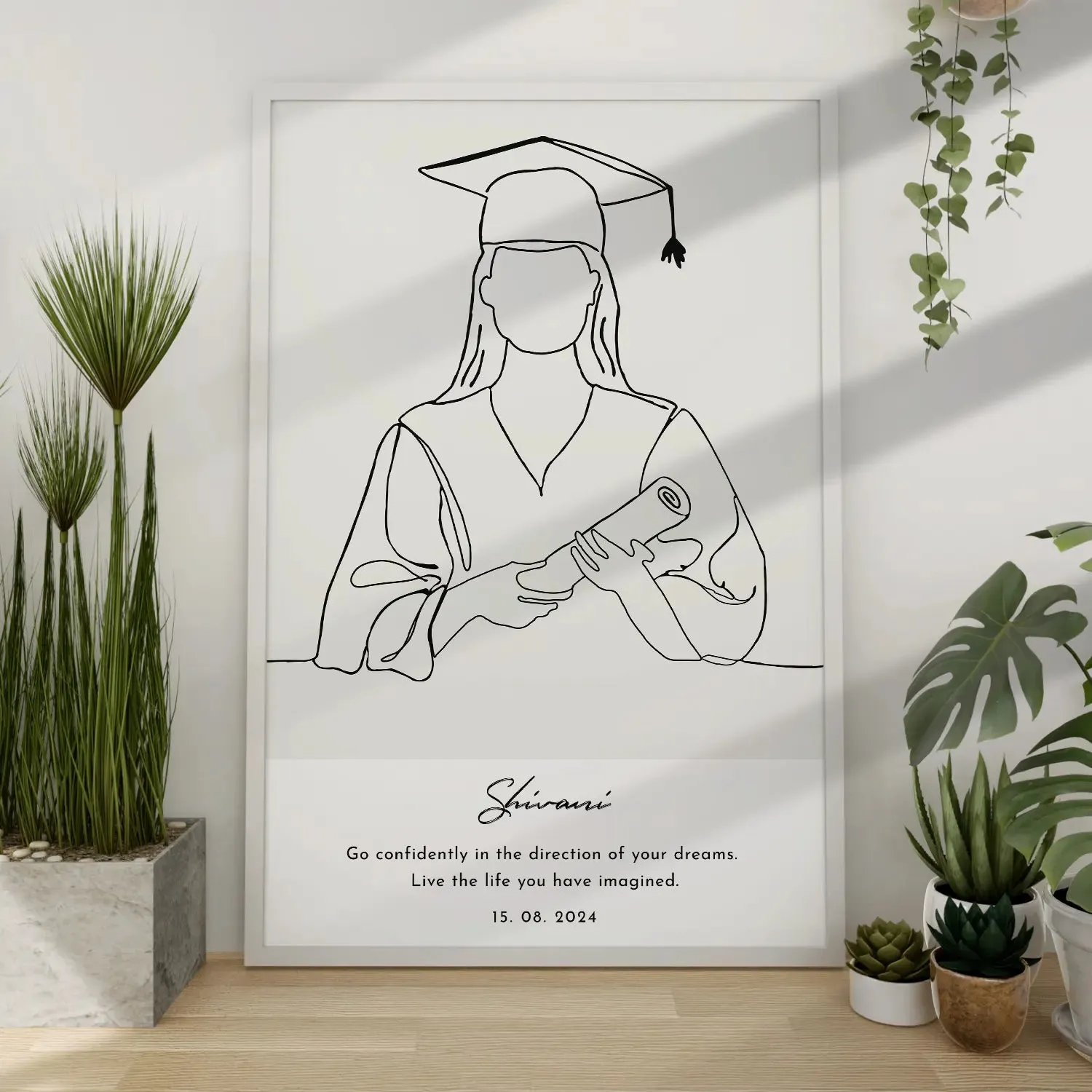 Celebrate Your Achievement - Female Line Art