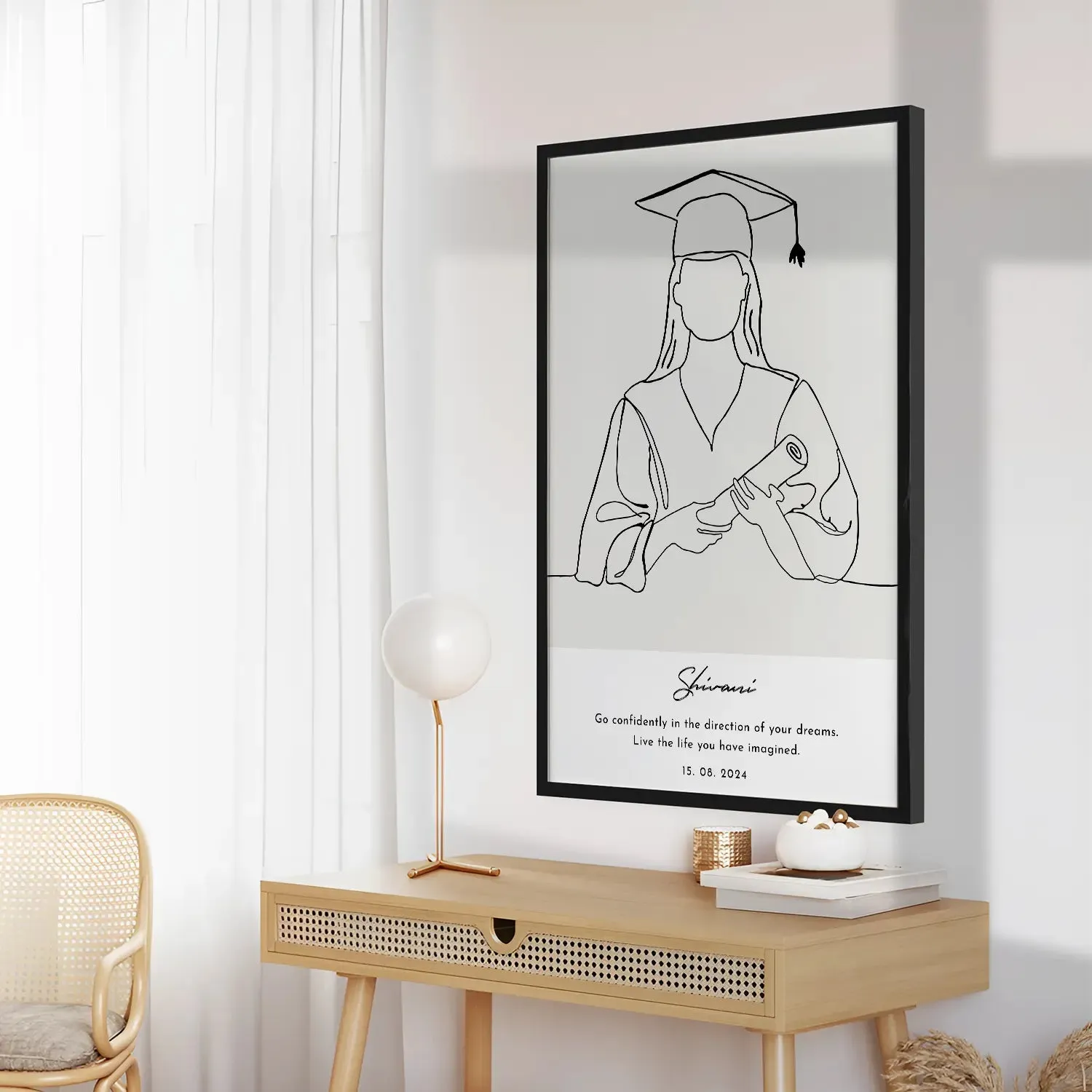 Celebrate Your Achievement - Female Line Art