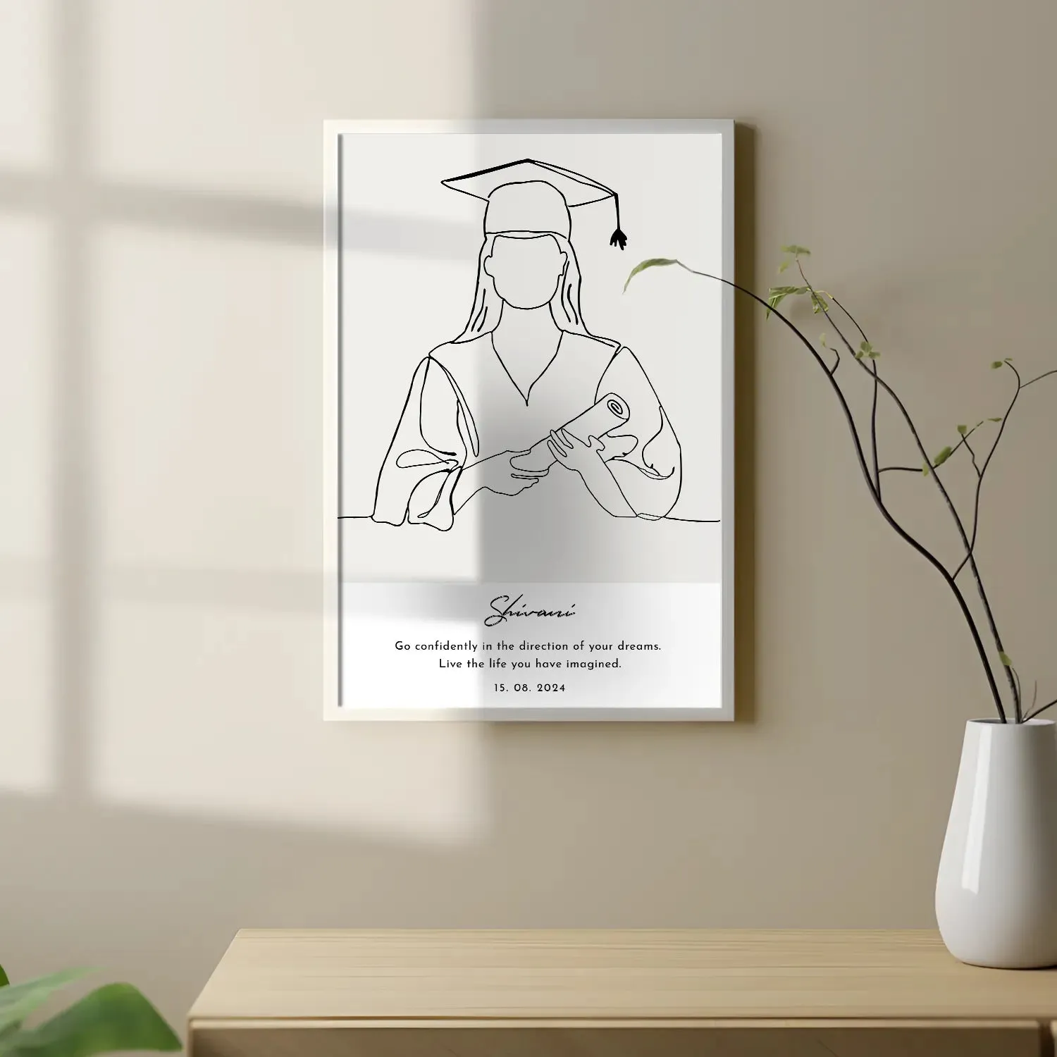 Celebrate Your Achievement - Female Line Art
