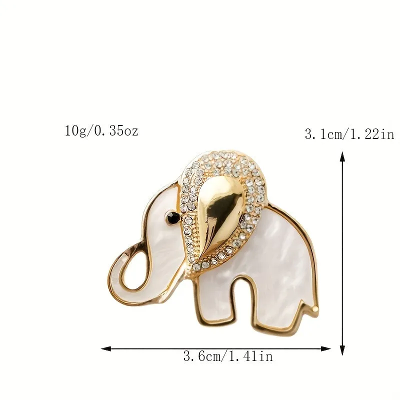 Chic Rhinestone Elephant Brooch  Perfect for Clothing and Accessories