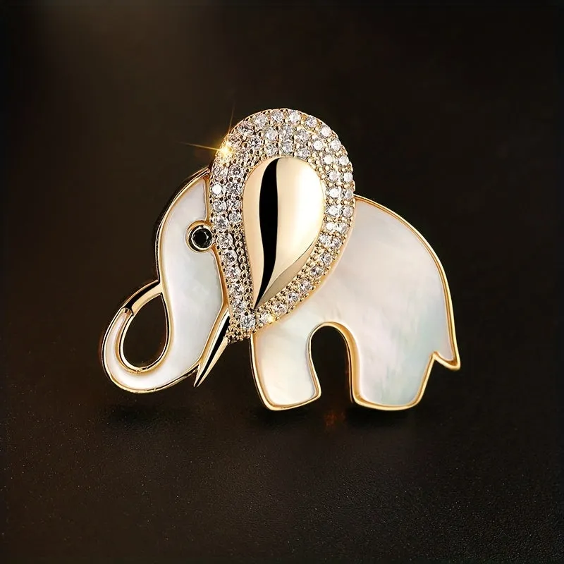 Chic Rhinestone Elephant Brooch  Perfect for Clothing and Accessories