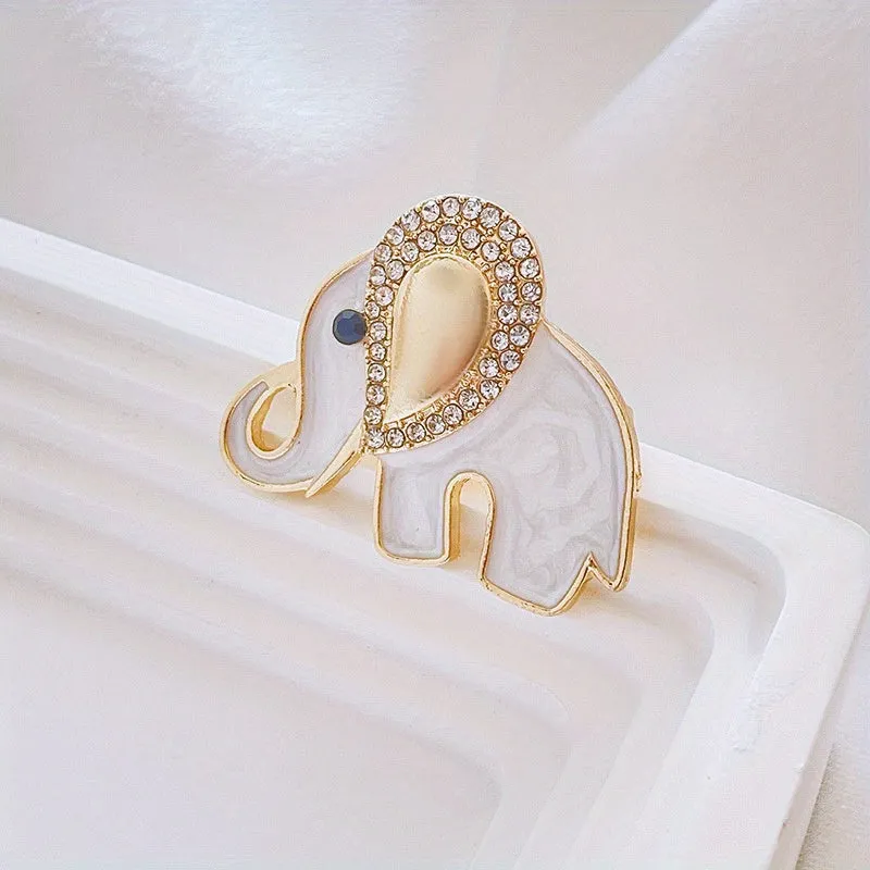 Chic Rhinestone Elephant Brooch  Perfect for Clothing and Accessories