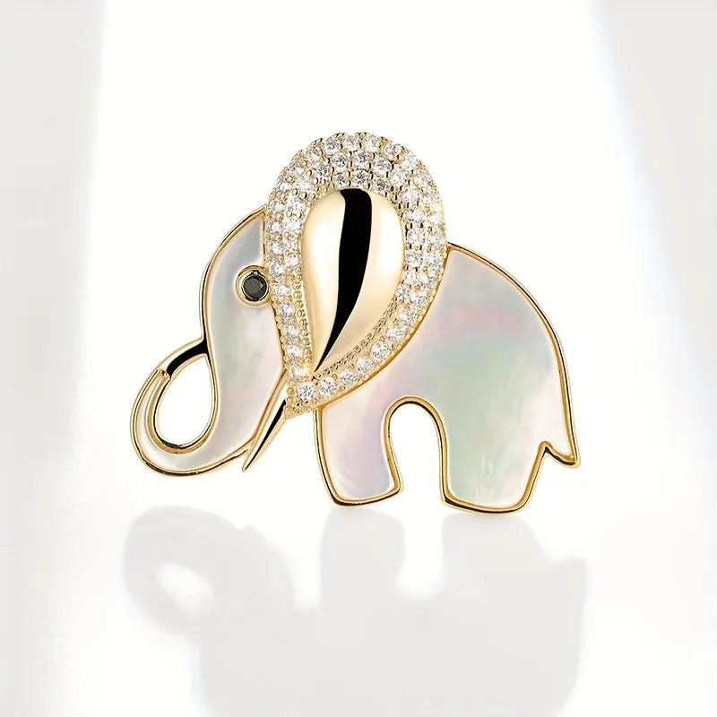 Chic Rhinestone Elephant Brooch  Perfect for Clothing and Accessories