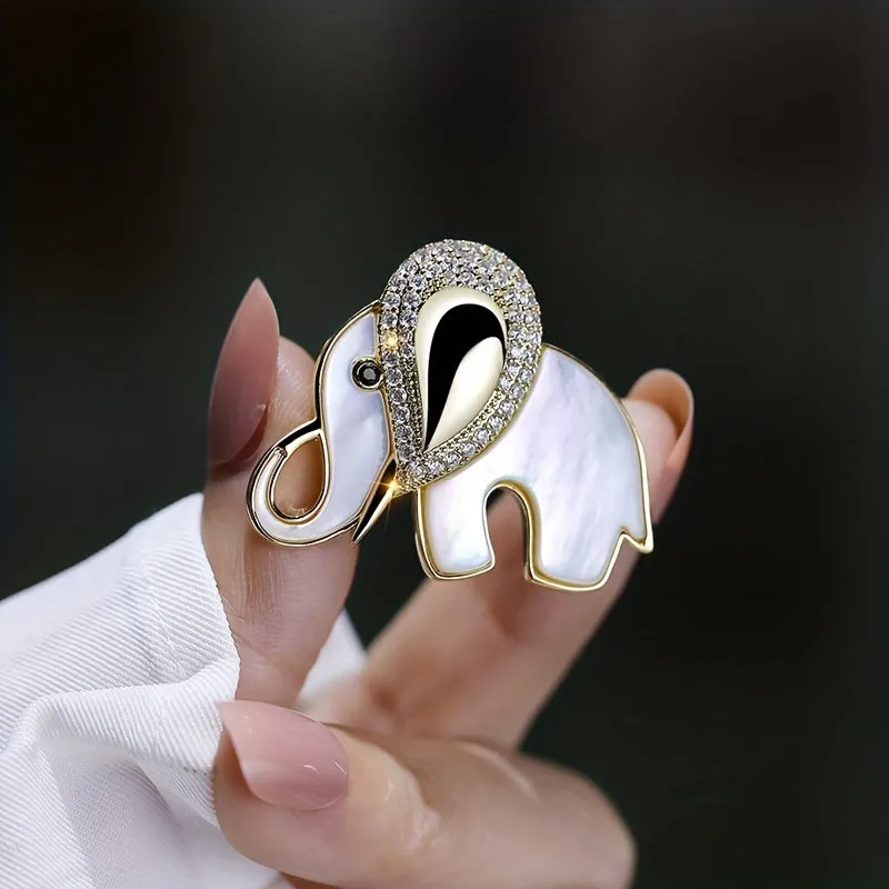 Chic Rhinestone Elephant Brooch  Perfect for Clothing and Accessories