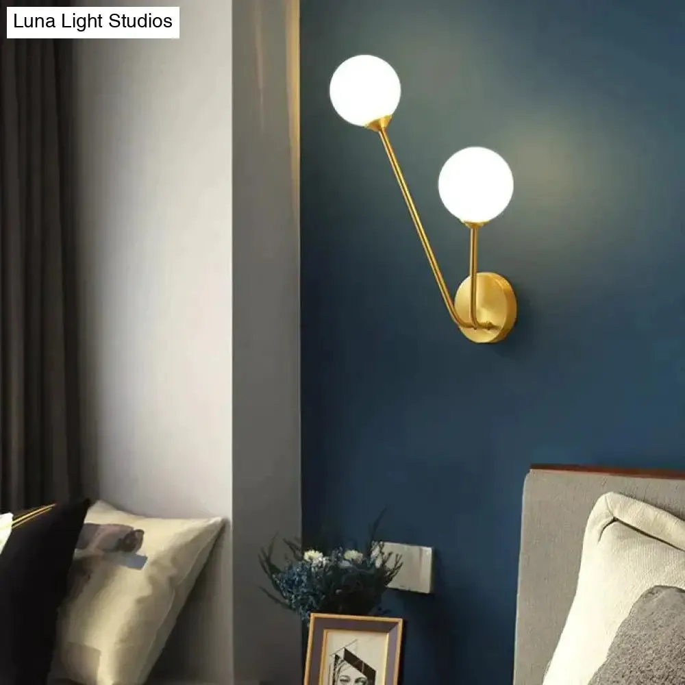 Copper Wall Lamp Simple Modern TV Background Wall Glass Bedroom Headlamp Room Staircase Creative Copper Wall Lamp