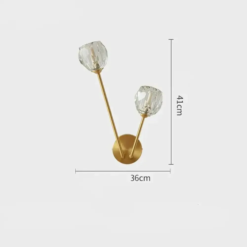 Copper Wall Lamp Simple Modern TV Background Wall Glass Bedroom Headlamp Room Staircase Creative Copper Wall Lamp