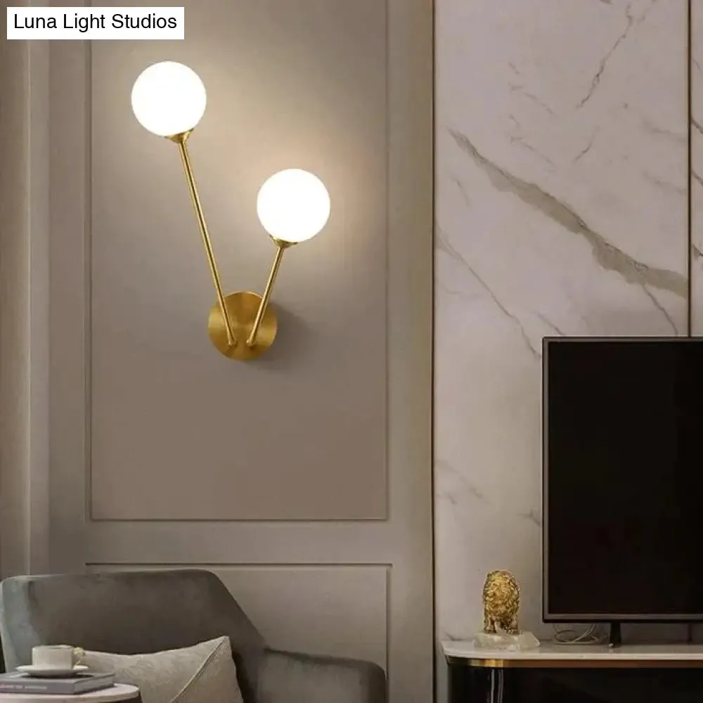 Copper Wall Lamp Simple Modern TV Background Wall Glass Bedroom Headlamp Room Staircase Creative Copper Wall Lamp