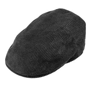 Corduroy Flat Cap - Black