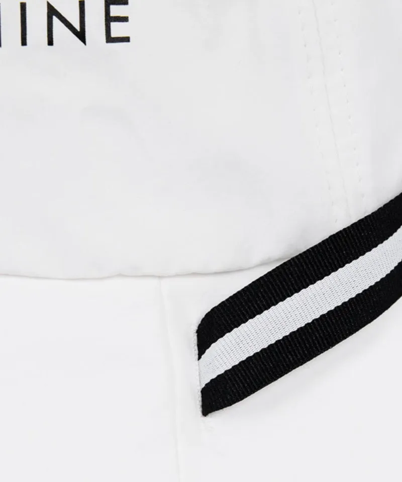 CREVE NINE: Women's Logo Strap Bucket Hat - White