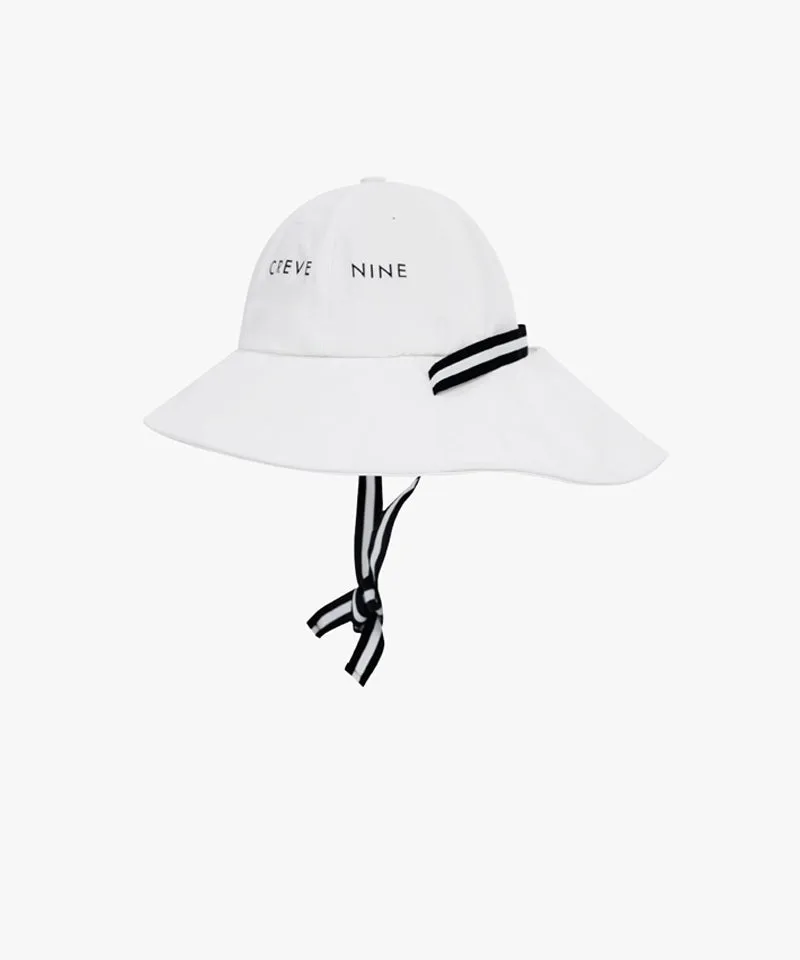 CREVE NINE: Women's Logo Strap Bucket Hat - White