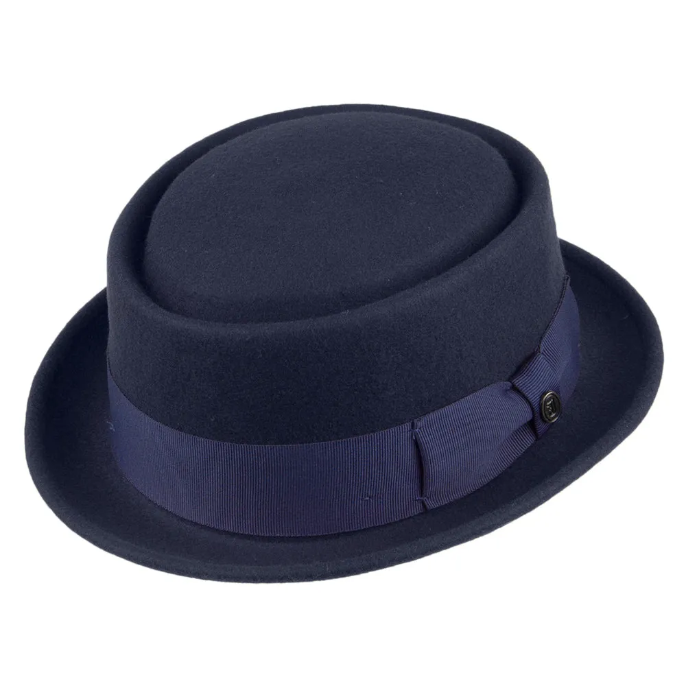 Crushable Wool Pork Pie Hat Navy Wholesale Pack