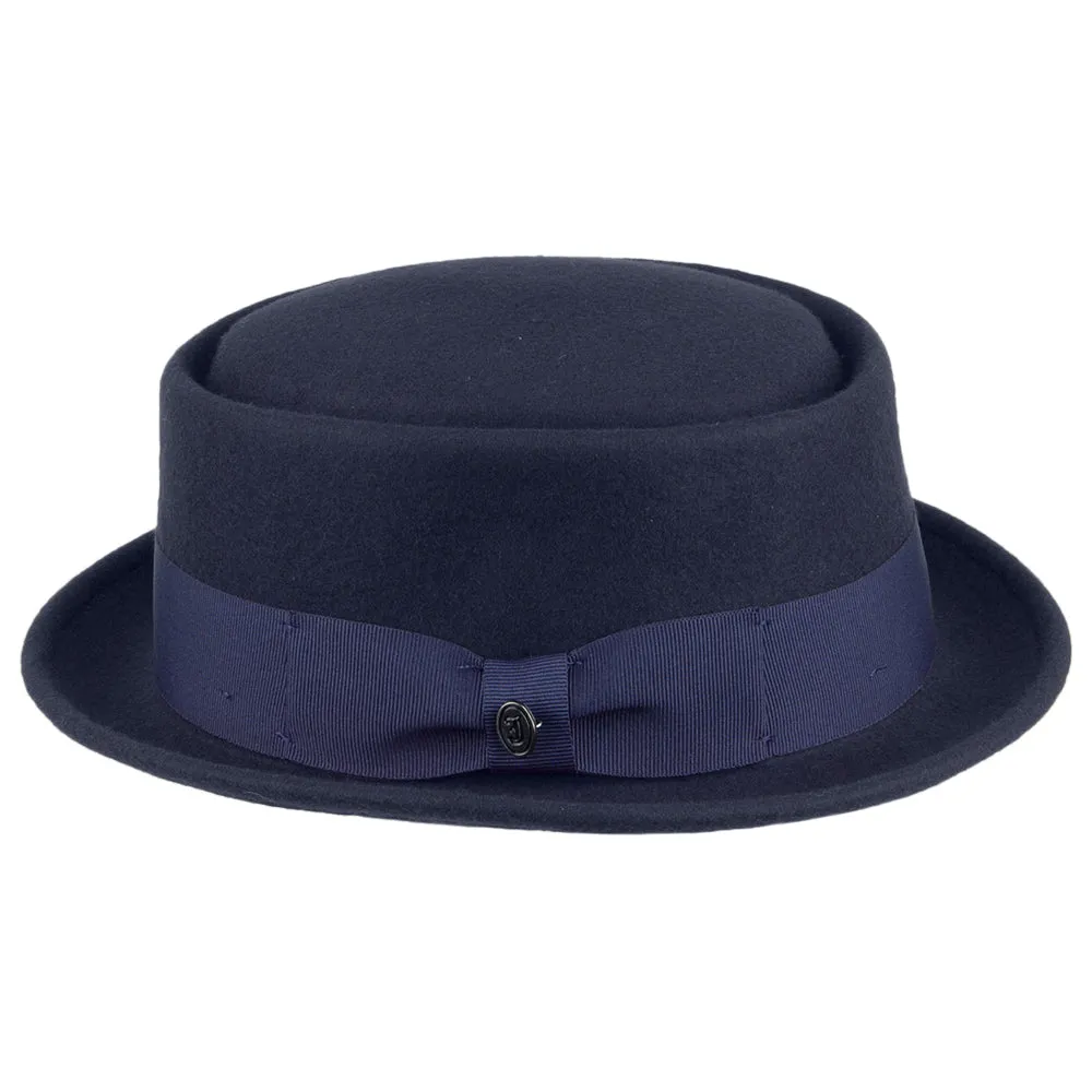 Crushable Wool Pork Pie Hat Navy Wholesale Pack
