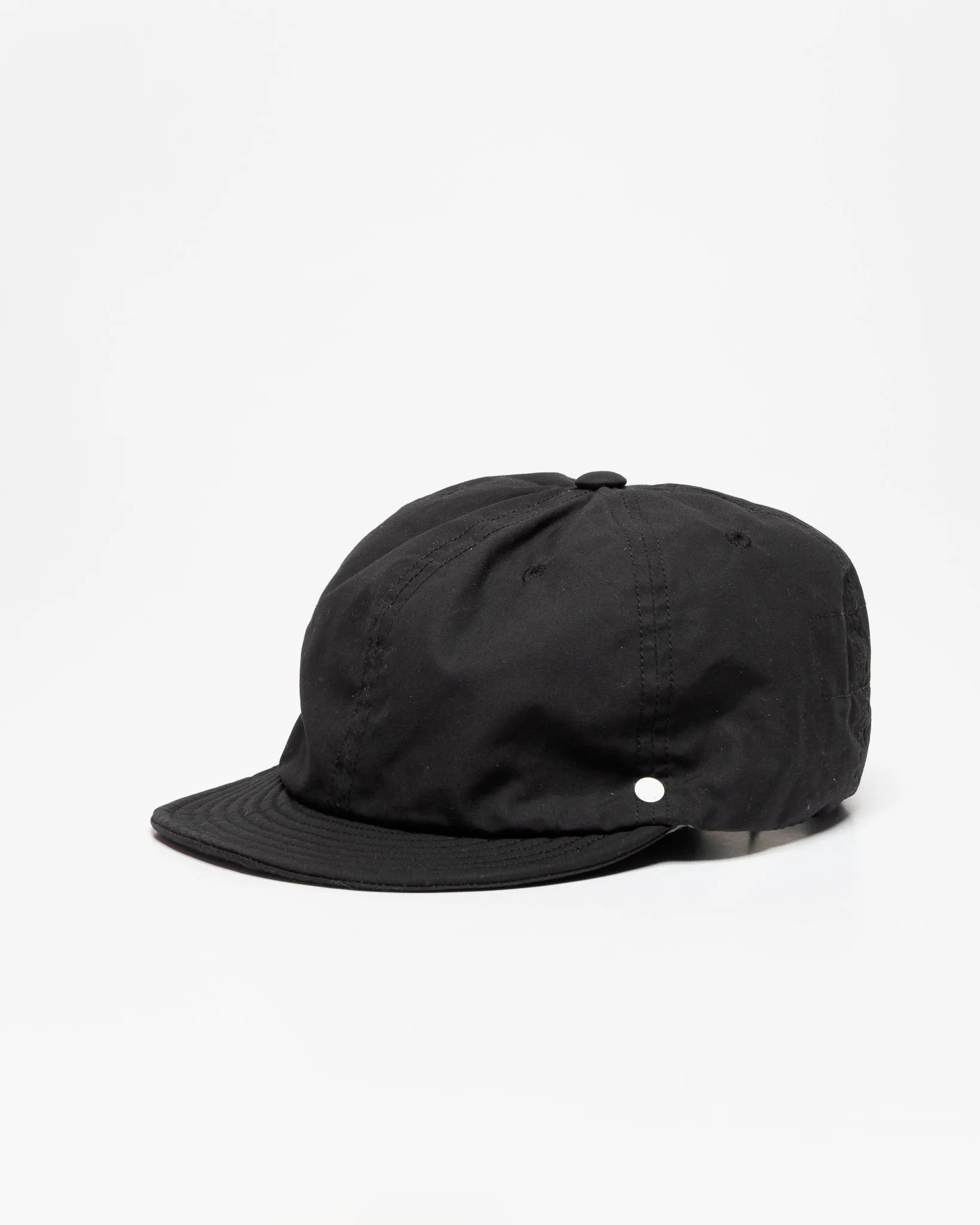DECHO Waxed Cotton Ball Cap with Leather Strap Black