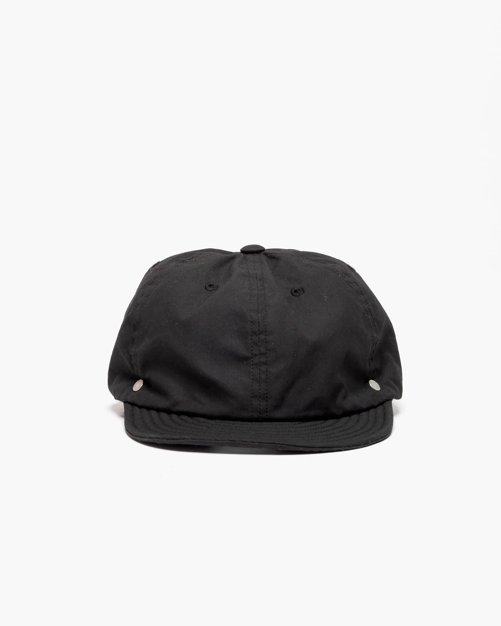 DECHO Waxed Cotton Ball Cap with Leather Strap Black