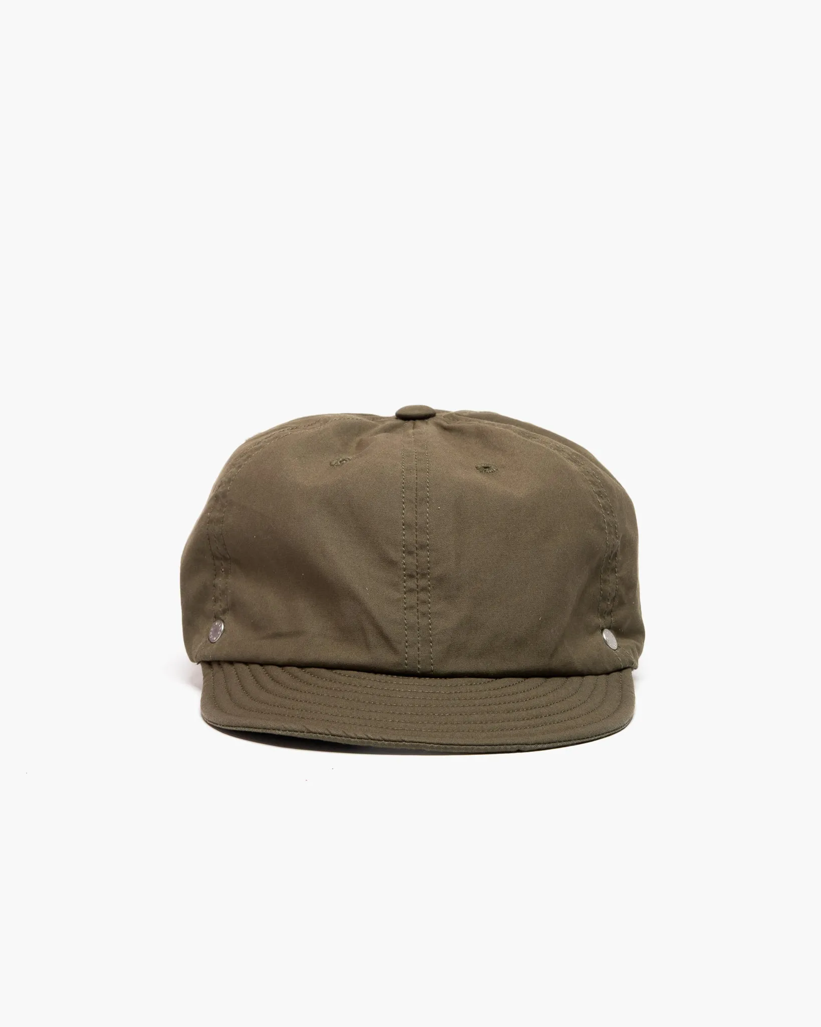 DECHO Waxed Cotton Ball Cap with Leather Strap Olive