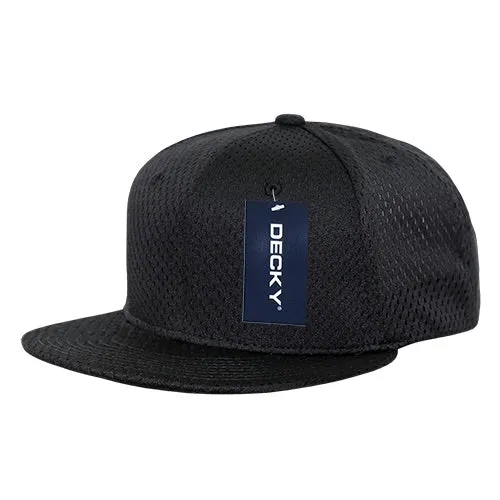 Decky 1128 Mesh Jersey Snapback Hat, Flat Bill Cap