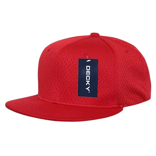 Decky 1128 Mesh Jersey Snapback Hat, Flat Bill Cap