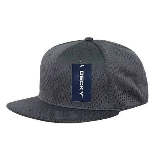 Decky 1128 Mesh Jersey Snapback Hat, Flat Bill Cap