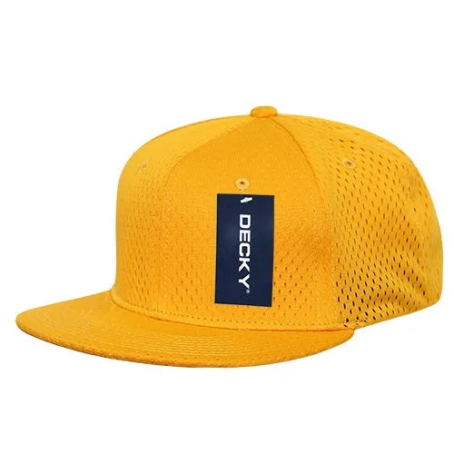 Decky 1128 Mesh Jersey Snapback Hat, Flat Bill Cap