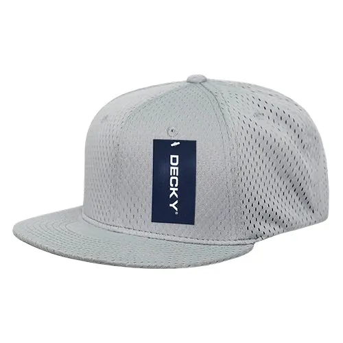Decky 1128 Mesh Jersey Snapback Hat, Flat Bill Cap