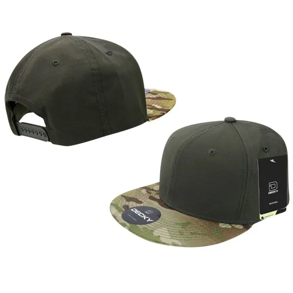 Decky 6302 - MultiCam Snapback Hat, Camo Flat Bill Cap