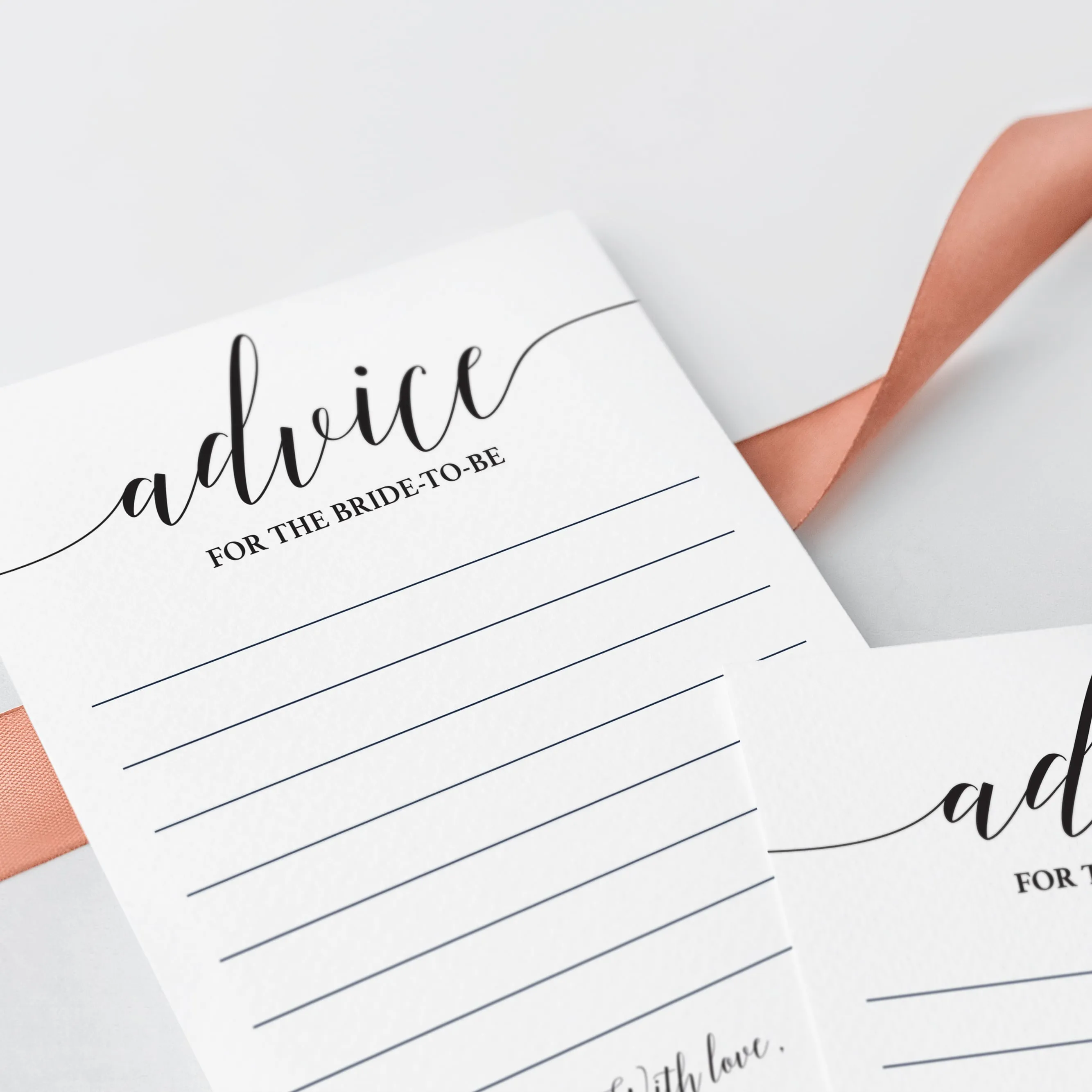 Elegant Bridal Shower Advice Card Printable