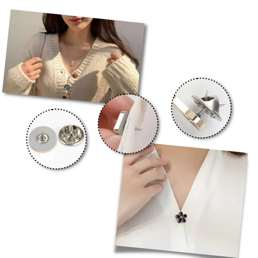 Elegant No-Sew Button Brooch Pins